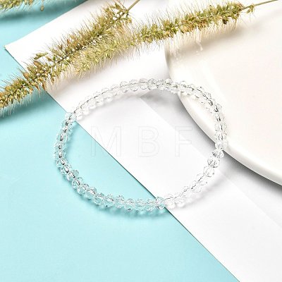 Faceted Glass Rondelle Beads Stretch Bracelet for Kid BJEW-JB06807-22-1