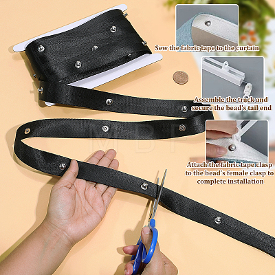 1Pc Cloth with Stainless Steel Wave Fold Curtain Tape FIND-PH0060-17A-1
