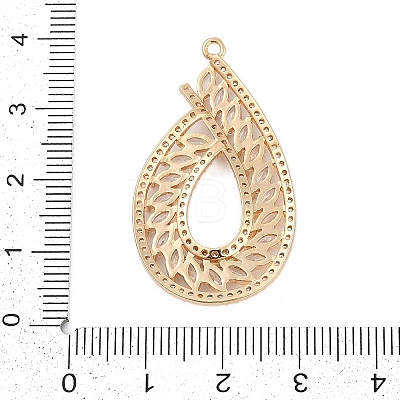 Brass Micro Pave Cubic Zirconia with Glass Pendants KK-Q026-18G-1