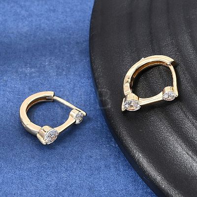 Brass Micro Pave Cubic Zirconia Hoop Earrings KK-CBAD29A-04G-1