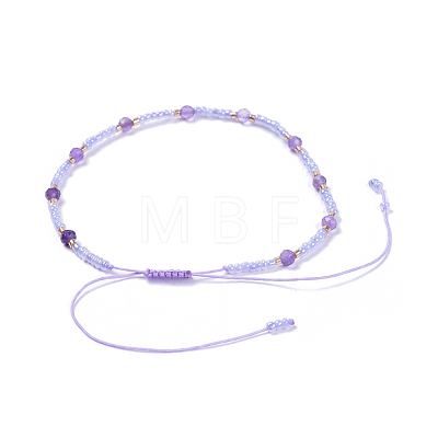 Adjustable Nylon Thread Braided Beaded Bracelets BJEW-JB04376-1