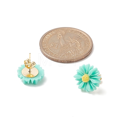 Resin Flower Stud Earrings EJEW-JE05230-1