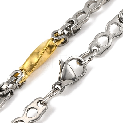 201 Stainless Steel Twist Links Chain Necklace NJEW-F22-39Q-GP-1