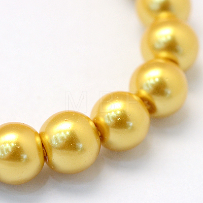 Baking Painted Pearlized Glass Pearl Round Bead Strands HY-Q003-6mm-31-1