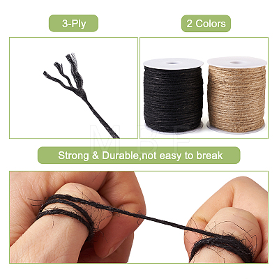 Craftdady 2Roll 2 Colors Earthy Colored Jute Cord OCOR-CD0001-05-1