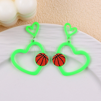 Sports Theme Acrylic Dangle Stud Earrings FS-WG8F5BD-03-1