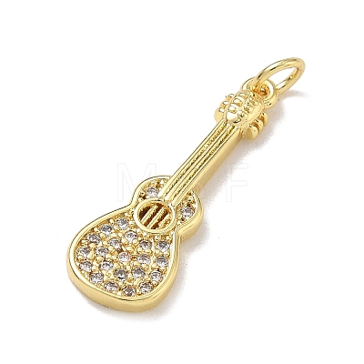 Brass Micro Pave Clear Cubic Zirconia Pendants KK-D289-01G-14-1
