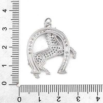 Brass Micro Pave Clear Cubic Zirconia Pendants KK-B177-05E-P-1
