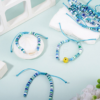 Handmade Polymer Clay Heishi Bead Bracelet Making AJEW-TAC00080-1