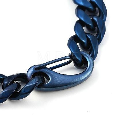 304 Stainless Steel Cuban Link Chain Bracelets for Men BJEW-B102-03BL-1