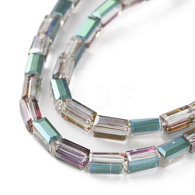 Electroplate Transparent Glass Beads Strands EGLA-H106-01A-HP01-1