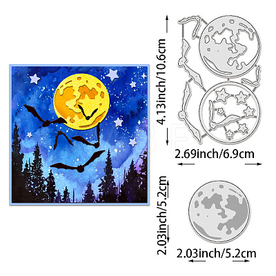 Moon Theme Carbon Steel Cutting Dies Stencils DIY-WH0309-1359-1