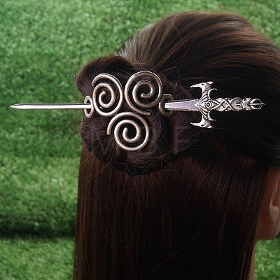 Antique Silver Viking Hair Sticks Hair Pin PW-WG2F806-23-1