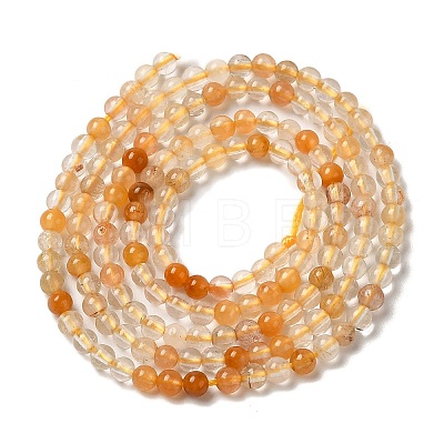 Natural Yellow Hematoid Quartz/Golden Healer Quartz Beads Strands G-B090-A09-02-1