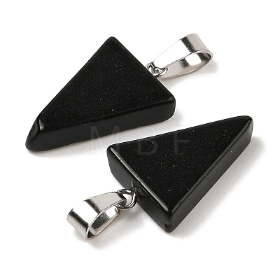 Natural Obsidian Pendants X-G-B127-04P-06-1