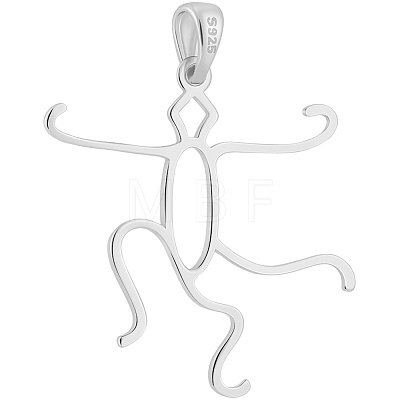 2Pcs Sterling Silver Pendant Cabochon Settings STER-BBC0009-46P-1
