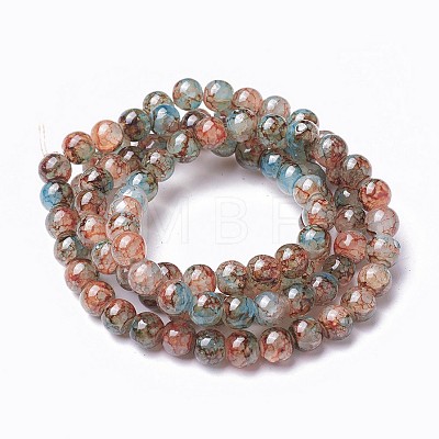 Spray Painted Glass Beads Strands X-GLAA-A038-C-76-1