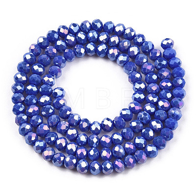 Electroplate Glass Beads Strands EGLA-A034-P4mm-B07A-1