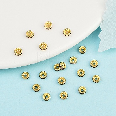 Brass Grade A Rhinestone Spacer Beads RSB034NF-16G-1