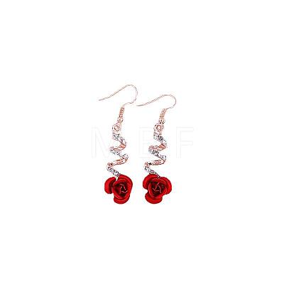 Alloy Rhinestone Plastic Dangle Earrings FS-WGD28C7-01-1