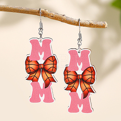 Mother's Day Wood Dangle Earrings FS-WG7FF6E-07-1