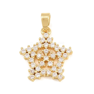 Brass Micro Pave Clear Cubic Zirconia Pendants CU-CBA9B49-02A-G-1