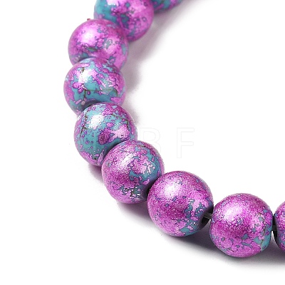 Synthetic Turquoise Dyed Camouflage Beads Strands G-E594-24R-A-1