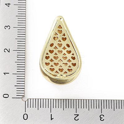 Rack Plating Brass Micro Pave Clear Cubic Zirconia Pendants KK-H474-18G-09-1