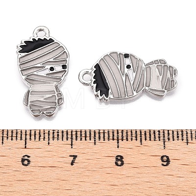 Halloween Theme Rack Plating Luminous Alloy Enamel Pendants ENAM-N056-228P-1