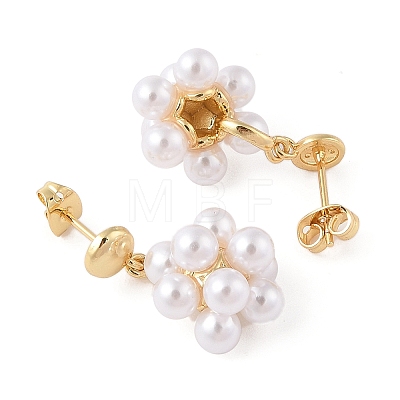 Rack Plating Brass Stud Dangle Earrings for Women EJEW-G394-19G-1