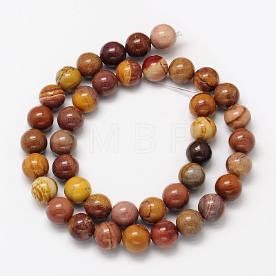 Natural Mookaite Round Bead Strands G-N0166-09-6mm-1