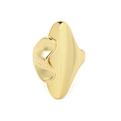Rack Plated Brass Heart & Oval Open Cuff Ring for Women RJEW-Z039-11G-1