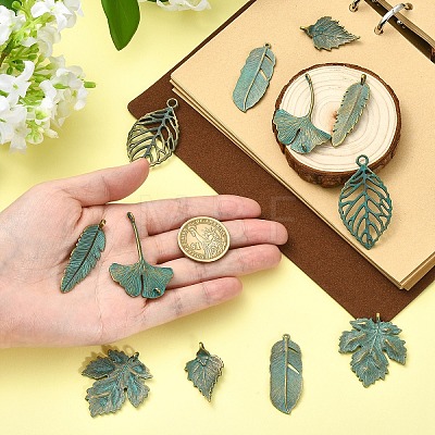 12Pcs 6 Styles Tibetan Style Alloy Pendants FIND-YW0011-52-1
