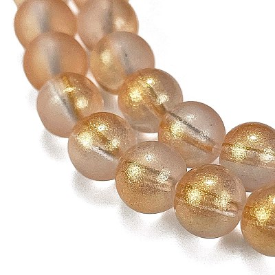 Frosted Transparent Glass Bead Strands GLAA-P065-8mm-02-1