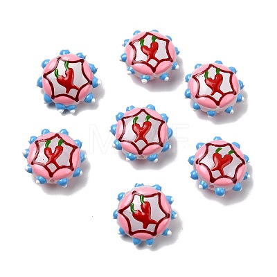 Baking Paint Glass Enamel Beads LAMP-K039-34H-1
