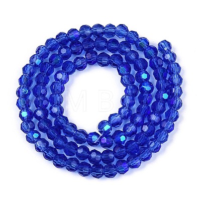 Electroplate Transparent Glass Beads Strands EGLA-A035-T4mm-L21-1