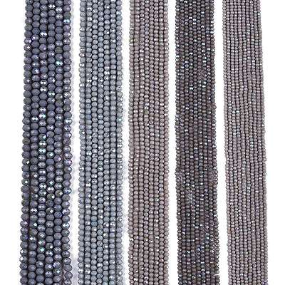 Electroplate Opaque Solid Color Glass Beads Strands EGLA-A044-P2mm-L10-1