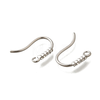 304 Stainless Steel Rhinestone Earring Hooks STAS-D310-01P-02-1