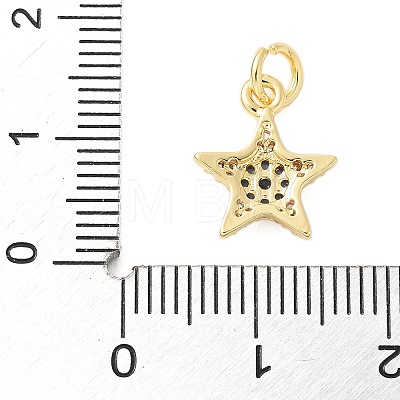 Brass Micro Pave Cubic Zirconia Charms KK-U056-41G-1