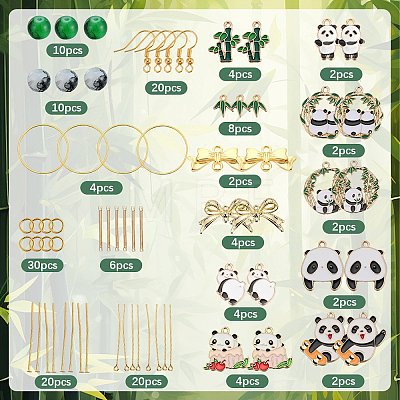 SUNNYCLUE DIY Panda Theme Earring Making Kit DIY-SC0023-69-1