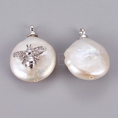 Natural Cultured Freshwater Pearl Pendants X-PEAR-F008-37P-1
