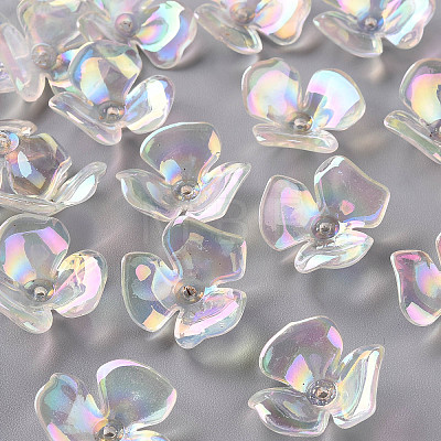 3-Petal Transparent Acrylic Bead Caps LS-X-TACR-S156-016-1