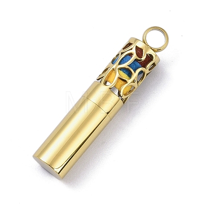 Ion Plating(IP) Openable 304 Stainless Steel Perfume Bottle Pendants STAS-D097-12G-1