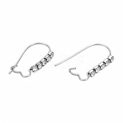 304 Stainless Steel Hoop Earrings Findings Kidney Ear Wires STAS-N092-138C-01-1