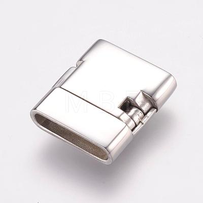 304 Stainless Steel Fold Over Clasps STAS-L189-34P-1