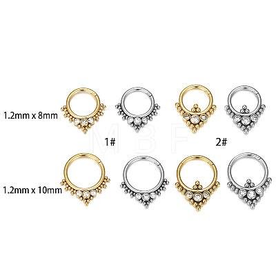 316L Surgical Stainless Steel Micro Pave Clear Cubic Zirconia Nose Rings WG1C8D8-06-1