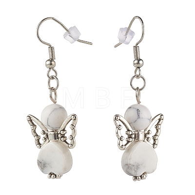 Fairy Natural & Synthetic Howlite Dangle Earring for Girl Women EJEW-JE04655-1