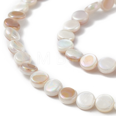 AB Color Plated Natural Freshwater Shell Beads Strands BSHE-G033-04-1