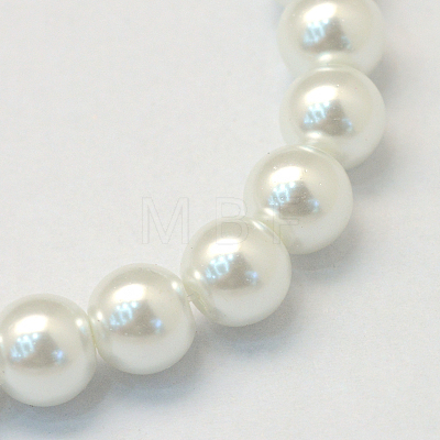 Baking Paint Pearlized Glass Pearl Round Bead Strands HY-Q003-14mm-01-1