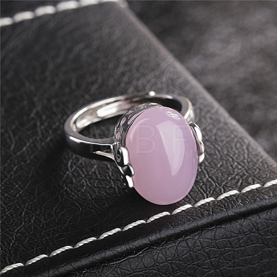 Oval Synthetic Red Corundum Adjustable Ring FIND-PW0021-04A-1